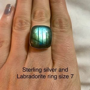 Sterling silver and labradorite  ring